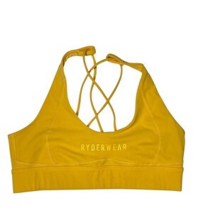 Ryderwear Yellow Strappy Back Sports Bra – Size Small